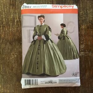 Simplicity Sewing Pattern 2887 1800s Reenactment Civil War Day Dress 8-14 UNCUT